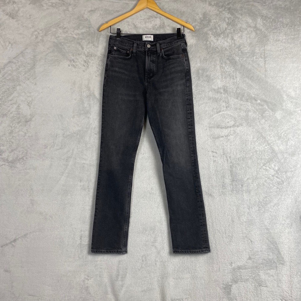 AGOLDE Lyle High Rise Straight Leg Jeans Washed Black A9023-1372 Womens‎ 26